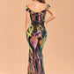 Temperament And Elegant Long One-shoulder Sequined Aura Queen Fishtail Evening Dress