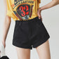 Short en jean taille haute pour femme, taille élastique, revers à la taille, pantalon à jambes larges, short ample, nouvelle version coréenne rétro