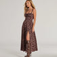 European And American Spring And Summer Floral Backless Slim Fit Sleeveless Split Dress
