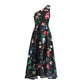 Lady Temperament Oblique Shoulder Sleeveless Waist Slimming Dress