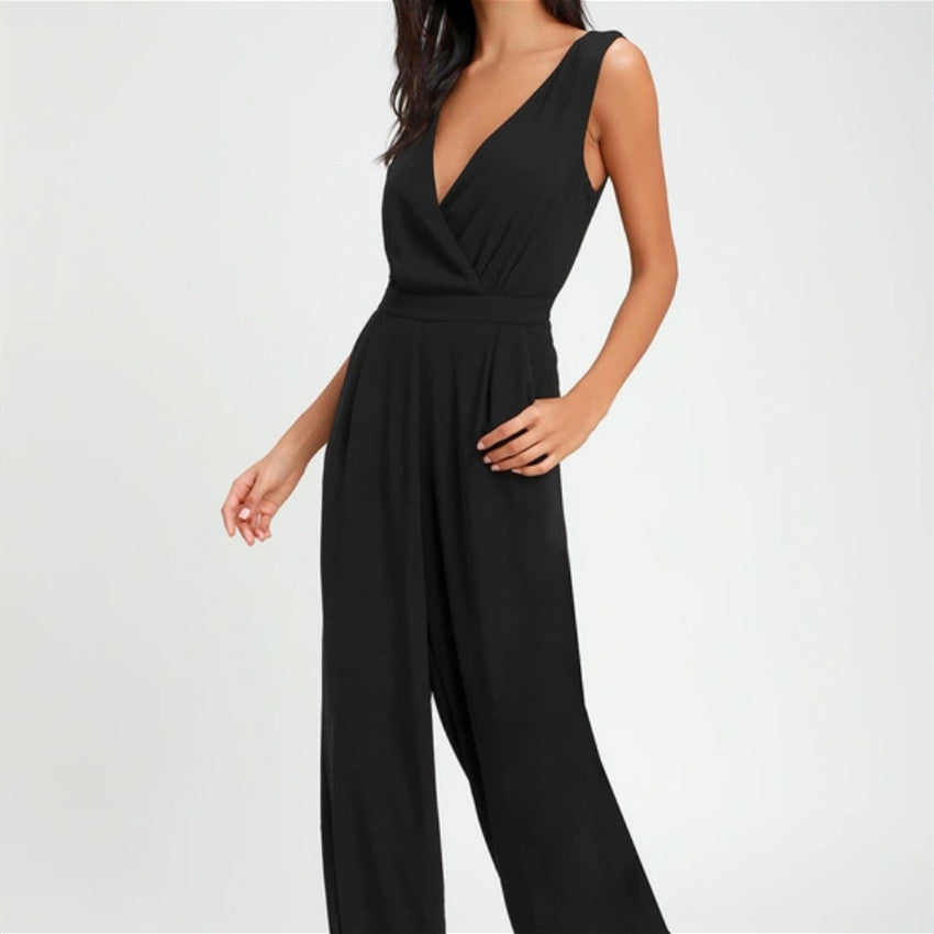 Lady's One-piece Trousers Lace Backless Deep V