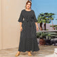 Robe rayée à col rond grande taille