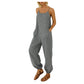 Sling romper pocket cotton and linen stripes