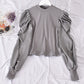 Bubble Shirt Sleeve Stitching Fake Two Shirts