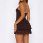 Simple Bustier Design Short Dress For Women
