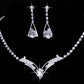 The bride simple crystal diamond jewelry set chain chain set bride wedding fashion necklace set of two pieces of glass stones