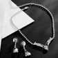 The bride simple crystal diamond jewelry set chain chain set bride wedding fashion necklace set of two pieces of glass stones