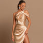 Asymmetrical-slit Formal Dress