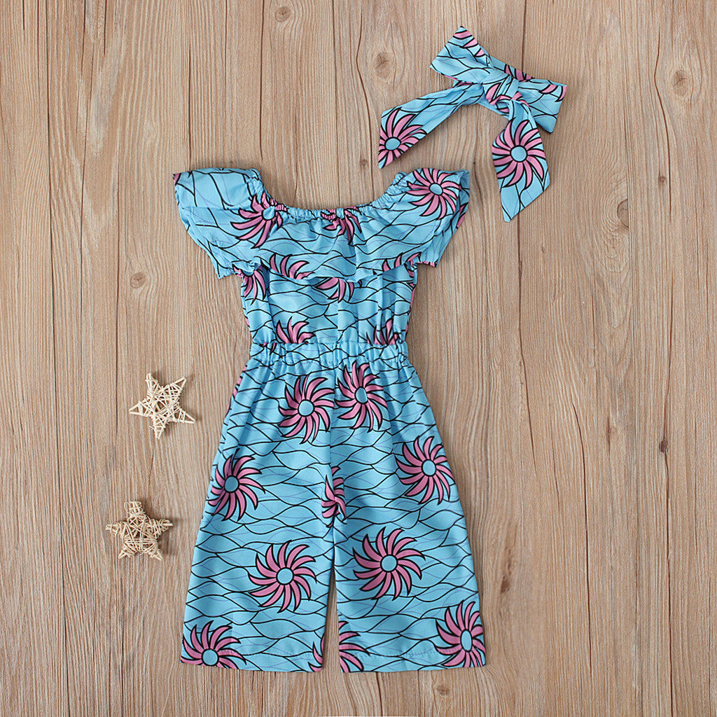 European and American summer Ruffle Jumpsuit