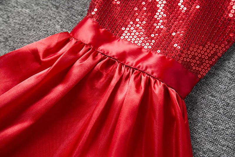 Robe de Noël en polaire blanche avec nœud