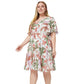 Robe en mousseline imprimée à manches courtes pour femme