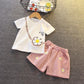 Fashion baby cartoon summer short sleeve suit