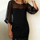 Womens Mesh Sequin Bodycon Dress