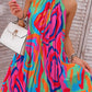 Fashion Printed Neck Sleeveless Backless Short Mini Dress