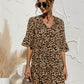 V-neck Flared Sleeves Cake Stitching Dress