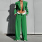 Buckle-free Crop-top Short Top Commuter Wide-leg Pants Suit