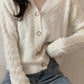 Loose Short White Twist Sweater Coat