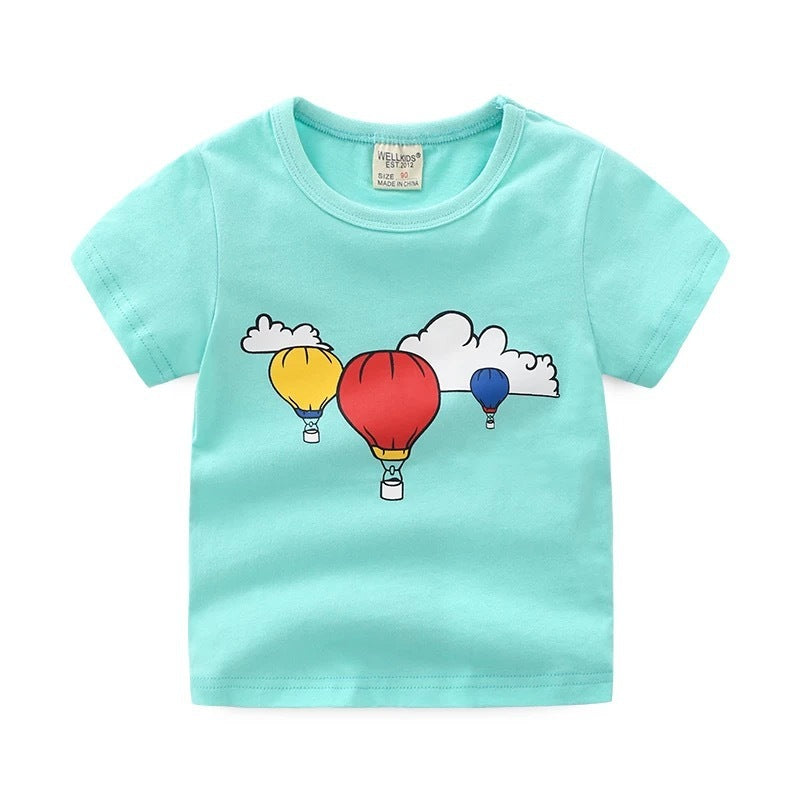 T-shirt d'été imprimé dessin animé pour enfants