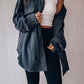 Women's Fashion Polo Collar Single-breasted Long Sleeve Shirt Coat