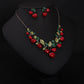 Europe and the United States big jewelry, cherry necklace, earrings set, women fashion evening dress, bride temperament accessories DD