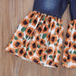 Kids Short Sleeve T-Shirt Denim Torch Sunflower Print Set