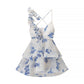 New Summer Three-dimensional Flower Waist Trimming Short Sling Dress