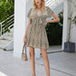 Deep V Ruffled Floral Spring Dress Women's European And American Women's Clothing