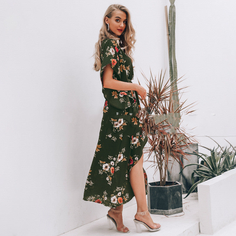 Printed Long Dress Womens Slit Dress Sale