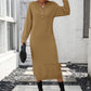 Robe en tricot à boutons européenne et américaine