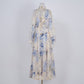 Niche Lilac Purple Lace-up Waist-controlled Long Sleeves Elegant Silk Crepe Dress