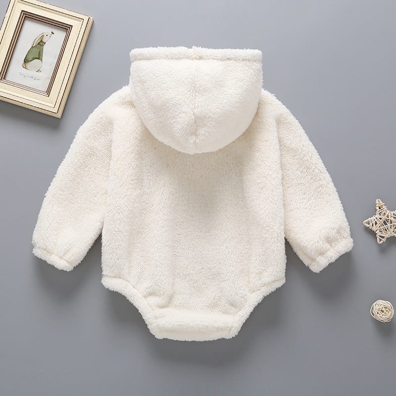 Barboteuse en peluche pour bébé, pull une pièce mignon pour tout-petit, barboteuse d'automne et d'hiver