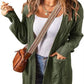 Solid Color Loose Cardigan Sweater With Pockets