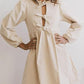 Robe femme col rond manches bouffantes mignonne