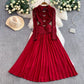 French Chic Lace-Patchwork Notch-Neckline Formal Dress