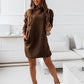 Women's Hooded Hipster Long-sleeved Solid Color Skirt