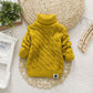 Chemise en tricot épais et pelucheux pour bébé et enfant, col rond, taille haute