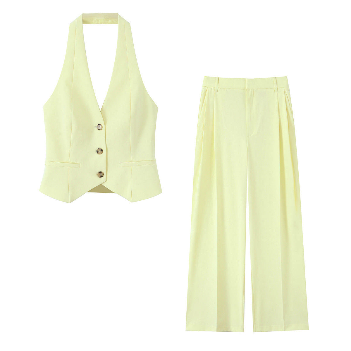Spring New Fashion Hanging Collar Style Top Trousers Suit