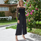 Women's Off-neck Wide-leg Jumpsuit