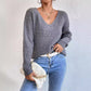 Pull col V pour femme, vêtement d'hiver style streetwear, style années 2000, style bandage, en cachemire, de haute qualité, tendance