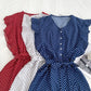 Versatile V Neck Polka Dot Flying Sleeves Lace Up Jumpsuit Wide Leg Pants Shorts