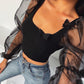 Mesh puff sleeve off-the-shoulder top