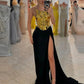 One-shoulder Leather Top Slit Mop Black Dress Two-piece Set Lacing Backless Light Dress