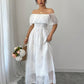 Resort-style French Ruffled Off-shoulder Womens Dress