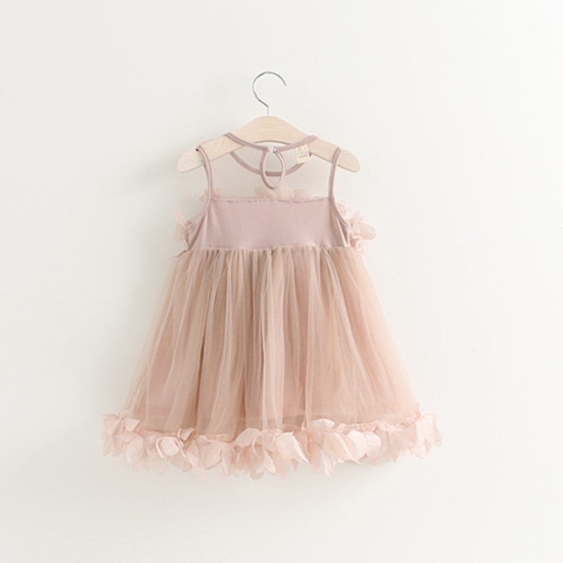 Sweet lace vest dress princess dress petal dress