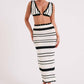 Knitted Spaghetti Straps Chest Wrap Top And Skirt Suit