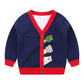 Boys Cardigan V-Neck Single-breasted Sweater