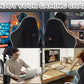 Gaming Chair With Footrest, Ergonomic Computer Chair With Headrest And Lumbar Support, Breathable Material Height Adjustable Video Game Chairs For Adults, Black White