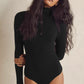 Fashion Ladies Bodysuit Solid Color Turtleneck Long Sleeves