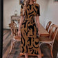 Elegant Women's Printed Short-sleeved Dress