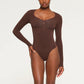 Knitted Women's Long-sleeved Bottoming Shirt Tight Jumpsuit